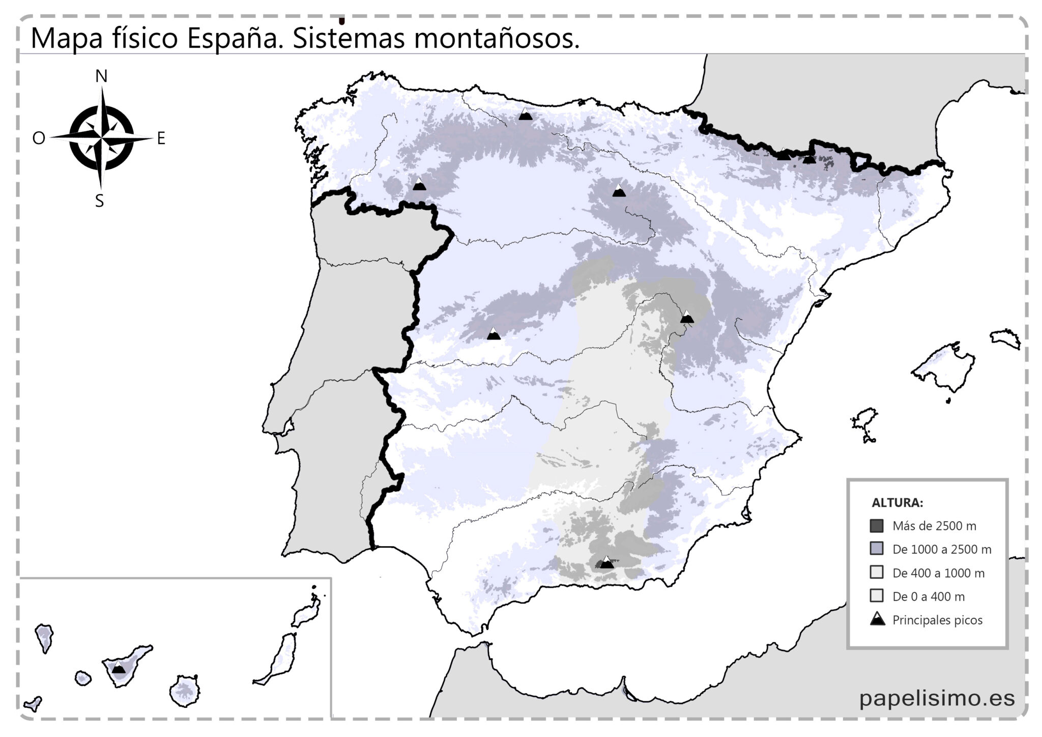 Mapas de España para imprimir (físico, político y mudo) - Papelisimo