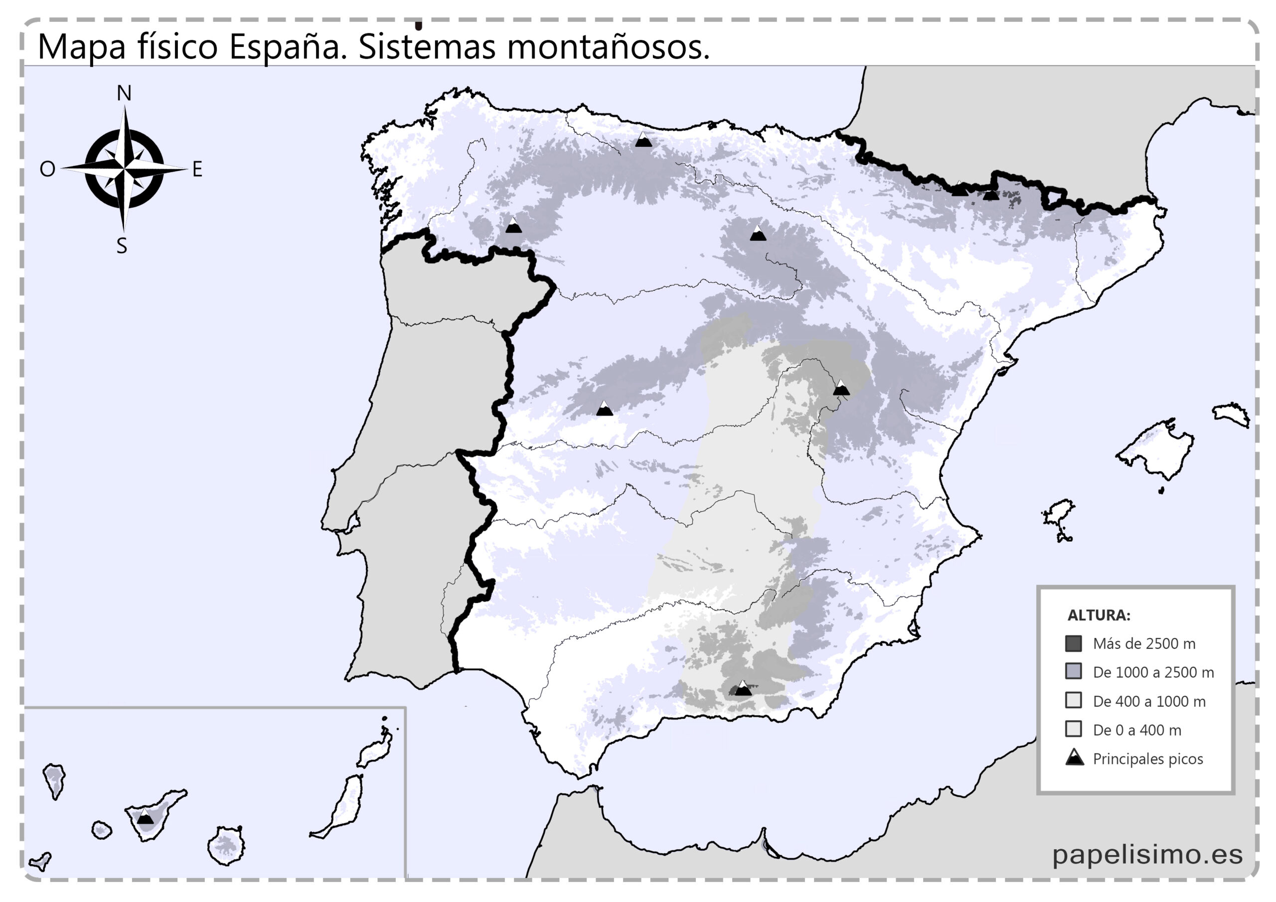 Mapas de España para imprimir (físico, político y mudo) - Papelisimo