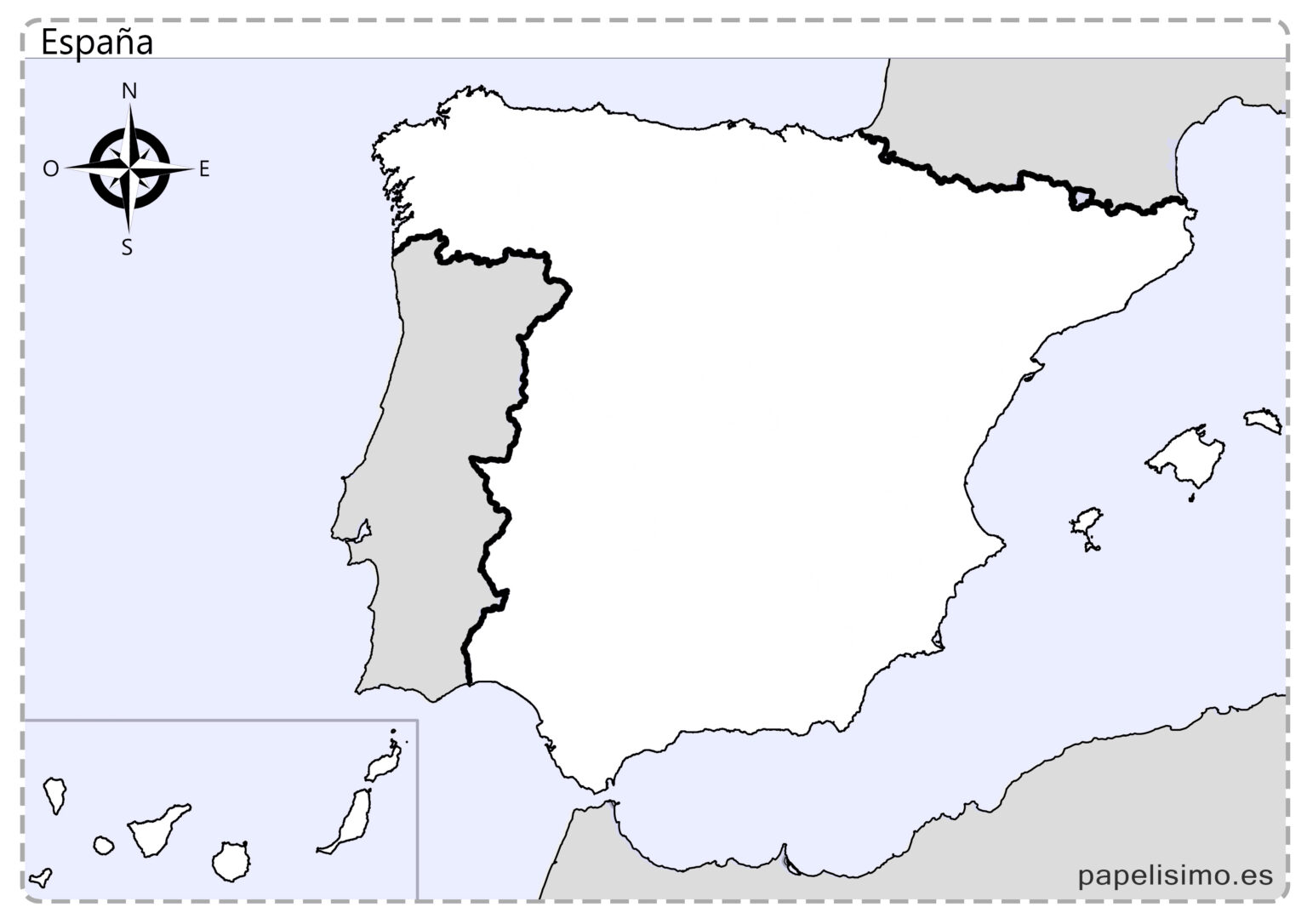 Mapas de España para imprimir (físico, político y mudo) - Papelisimo