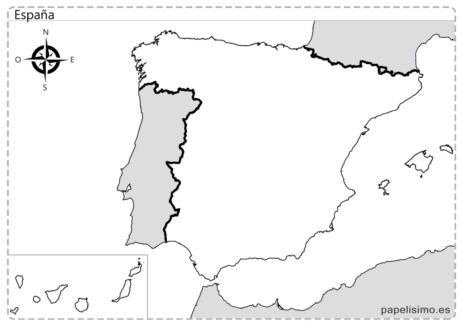 Mapas de España para imprimir (físico, político y mudo) - Papelisimo