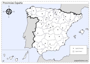 Mapa-de-Espana-provincias-mudo-con-capitales