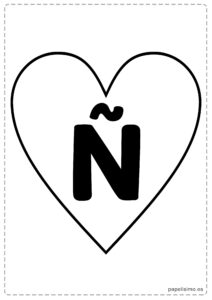 Ñ-Abecedario-letras-grandes-imprimir-corazon-negro