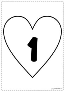 1-numero-uno-imprimir-corazon-negro