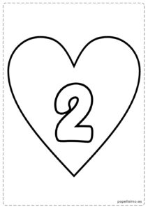 2-numero-dos-imprimir-corazon