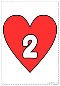 2-numero-dos-imprimir-corazon-rojo
