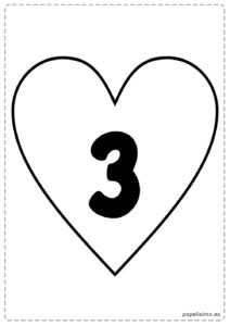 3-numero-tres-imprimir-corazon-negro