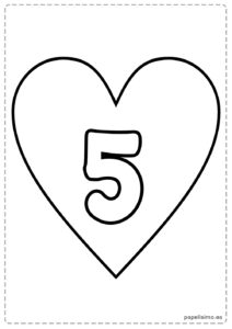5-numero-cinco-imprimir-corazon