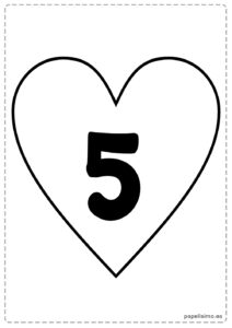 5-numero-cinco-imprimir-corazon-negro