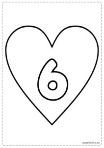 6-numero-seis-imprimir-corazon