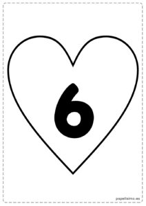 6-numero-seis-imprimir-corazon-negro