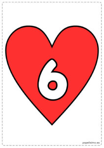 6-numero-seis-imprimir-corazon-rojo