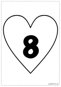 8-numero-ocho-imprimir-corazon-negro