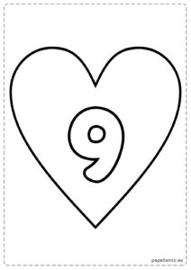 9-numero-nueve-imprimir-corazon