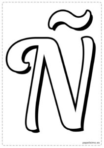 Ñ-letra-imprimir-mayuscula-cursiva-caligrafica