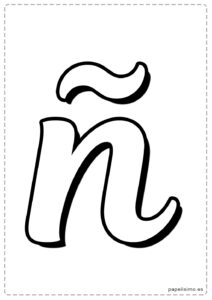 Ñ-letra-imprimir-minuscula-cursiva-caligrafica