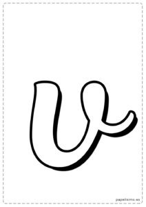V-letra-imprimir-minuscula-cursiva-caligrafica