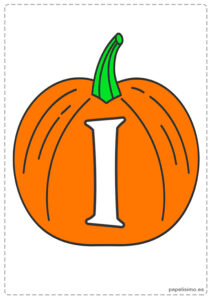 Letra-I-Abecedario-Halloween-calabaza-imprimir