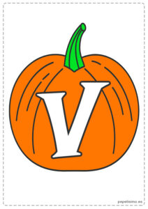 Letra-V-Abecedario-Halloween-calabaza-imprimir