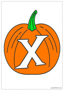 Letra-X-Abecedario-Halloween-calabaza-imprimir